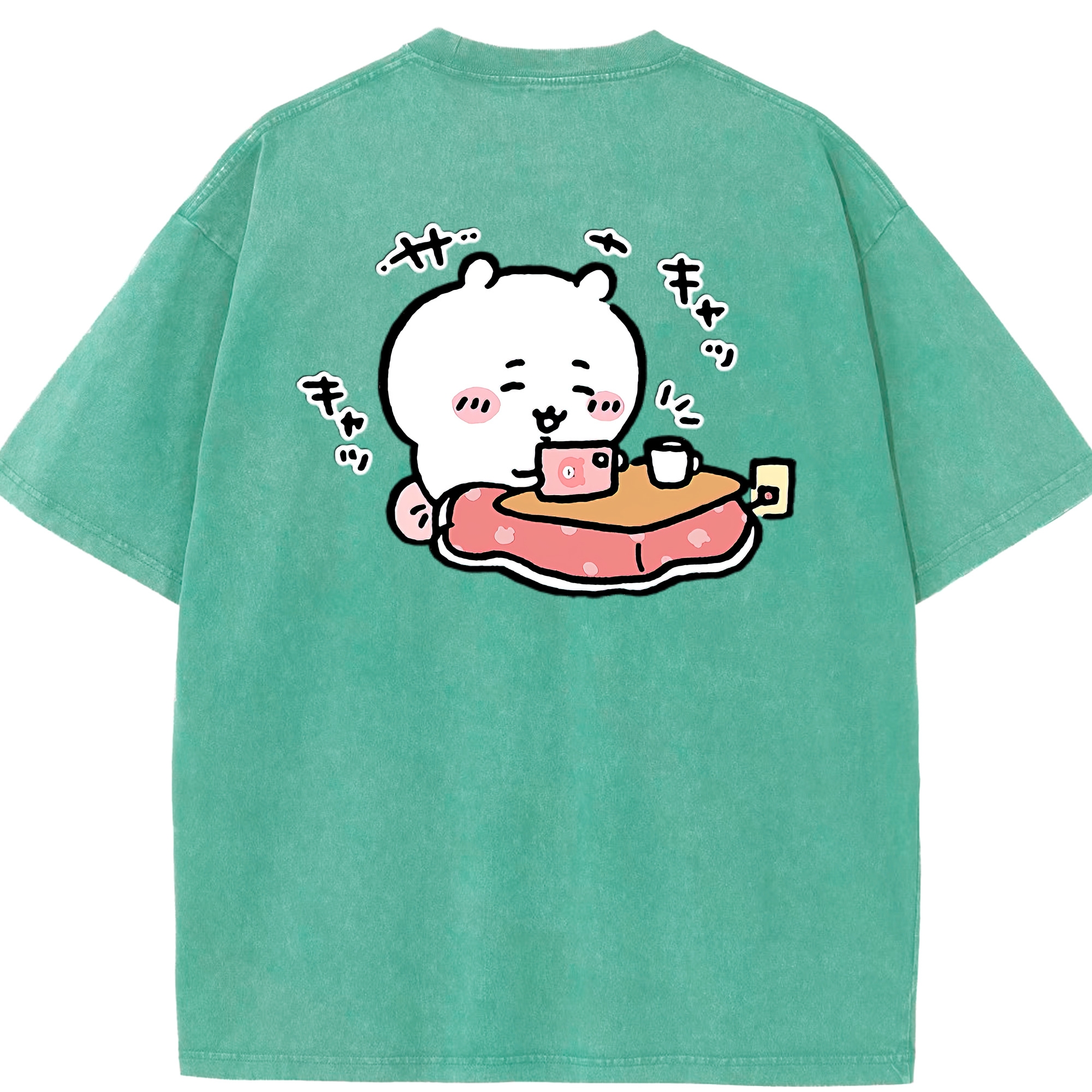 （画像用） ちいかわ ちいかわ Chii-kawa chiikawa 綿100% ヴィンテージ風 半袖Tシャツ（背面プリント）